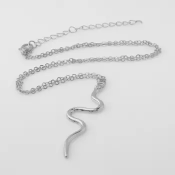 Кулон «Змея» изящная, цвет серебро