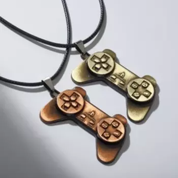 Кулоны на шнурке парные «Джойстики», цвет медный/черное золото, 45см