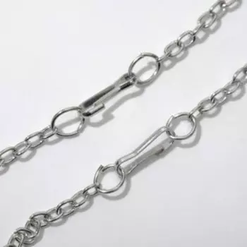 Кулоны "Неразлучники" на магните, бусины, цвет серебро, 48см