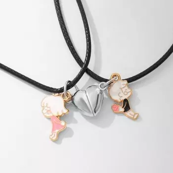 Кулоны парные на магните «Мальчик и девочка», 40 см, цветные