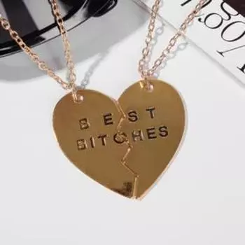 Кулоны «Неразлучники» сердце стервы, цвет золото, 45 см