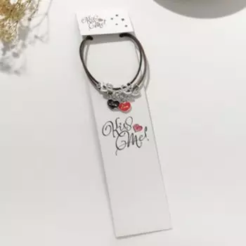 Кулоны на шнурке "Неразлучники" сердечки Love, цветные, 43 см