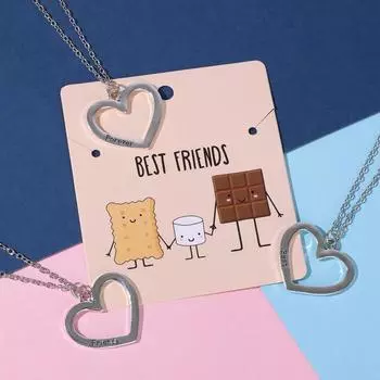 Кулоны парные «Троица», 45 см, цвет серебро