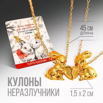 Кулоны неразлучники «Зима создана для горячего чая», длина цепочки 45 см.