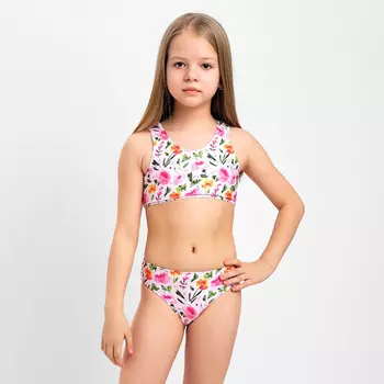 Купальник детский KAFTAN «Цветы», рост 98 см, розовый