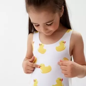 Купальник детский KAFTAN "Утки", рост 110-116 см, белый