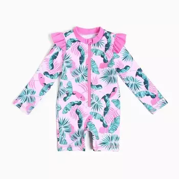 Купальный костюм детский Крошка Я «Тропики», рост 80-86 см, розовый