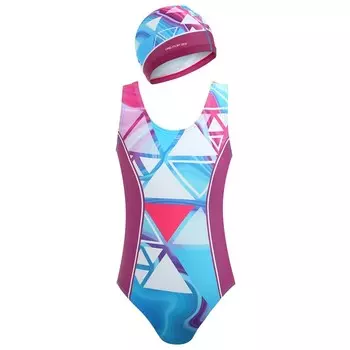 Купальник для девочек + шапочка ONLITOP, р. 28, рост 110 см, обхват 46-52 см