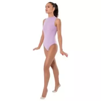 Купальник гимнастический без рукавов, пастель, р. 44, цвет лиловый