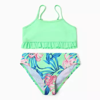 Купальник раздельный для девочек, цвет бирюзовый, рост 122-128 см