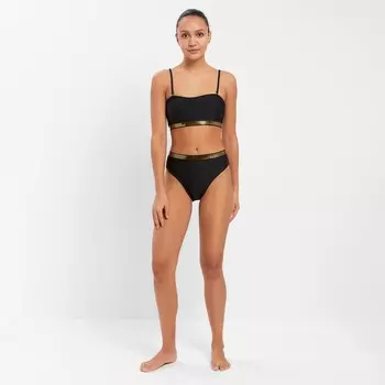 Купальник раздельный с золотыми вставками женский MINAKU, размер 46, чёрный