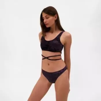 Купальник раздельный с завязками женский MINAKU, фиолетовый, размер 48