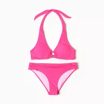 Купальник раздельный с кольцом женский, фуксия, размер 40