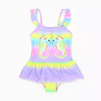 Купальник слитный для девочек, цвет сиреневый, рост 122-128 см