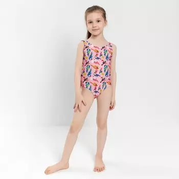 Купальник слитный для девочки, цвет розовый, рост 92-98 см