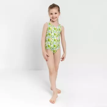 Купальник слитный для девочки, цвет зелёный, рост 92-98 см