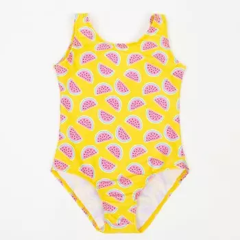 Купальник слитный для девочки, цвет желтый/арбузы, рост 110 см