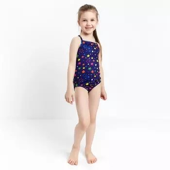Купальник слитный для девочки, цвет звёздное небо, рост 104 см