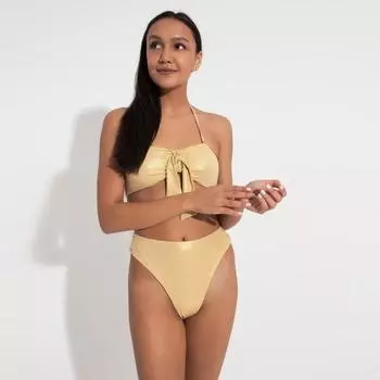 Купальник раздельный блестящий женский MINAKU Glow, цвет золотой, размер 50