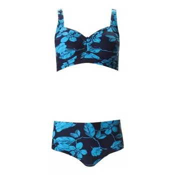 Купальник женский раздельный, цвет синий/голубой, размер 56