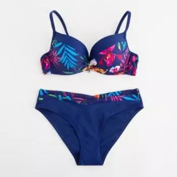 Купальник женский раздельный, цвет тёмно-синий, размер 40