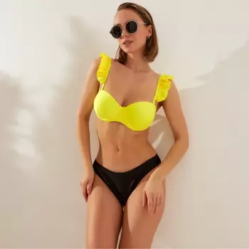 Купальник раздельный женский MINAKU, жёлто-чёрный, размер 42