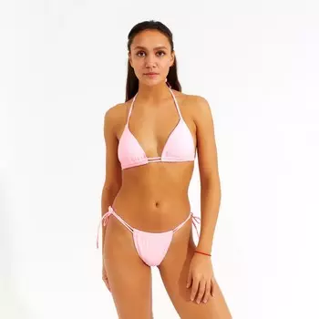 Купальник раздельный с завязками женский MINAKU, розовый, размер 48