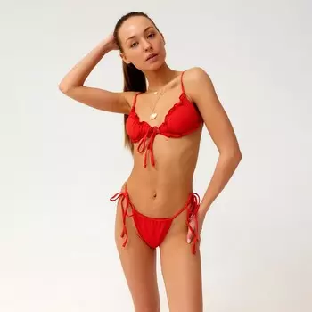 Купальник раздельный с завязками женский MINAKU, размер 48, красный