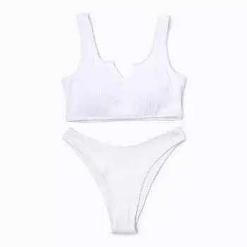 Купальник раздельный фактурный женский MINAKU, размер 48, белый