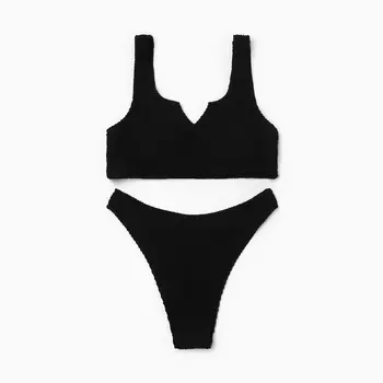 Купальник раздельный фактурный MINAKU, черный размер 44