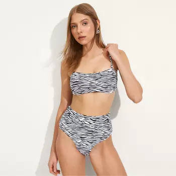Купальник раздельный женский MINAKU, принт зебра, размер 48