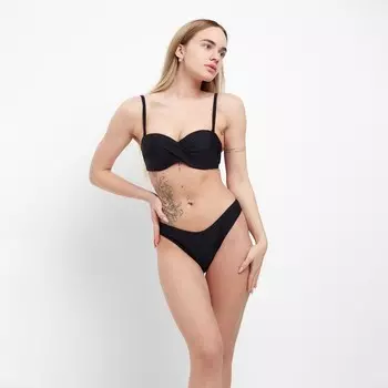 Купальник раздельный женский (плавки 2 шт.), размер 50, чёрный (46)