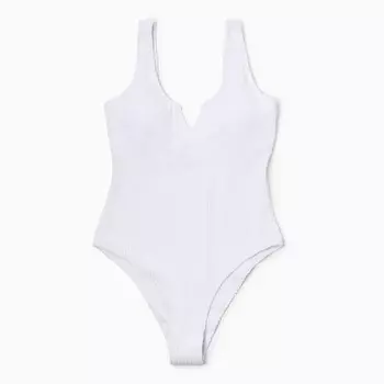 Купальник женский слитный фактурный MINAKU, размер 44, белый