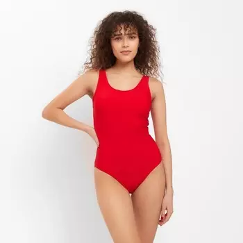 Купальник женский слитный с завязками на спине MINAKU, размер 44, красный