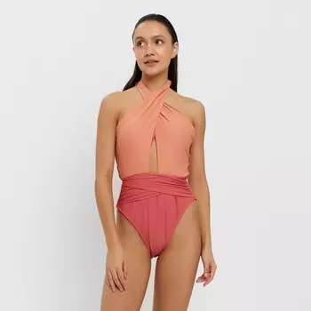 Купальник женский слитный MINAKU цвет оранжевый, размер 44