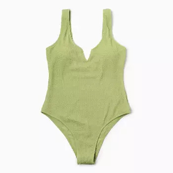 Купальник женский слитный фактурный MINAKU, размер 44, зелёный