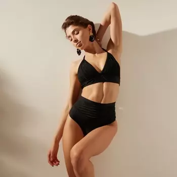 Купальник раздельный женский MINAKU Sport, размер 46, чёрный