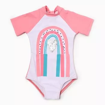Купальный костюм детский Крошка Я «Радуга» рост 98-104 см, розовый