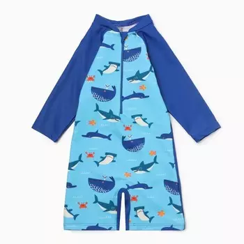 Купальный костюм детский Крошка Я «Рыбы» рост 92-98 см, голубой