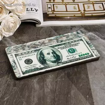 Купюрница "100 долларов", плоская, печать, 18,5х9,5х0,8 см