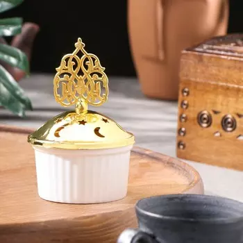 Курильница для благовоний порошковых и конусов "Горшочек", белый, 10,1х7 см