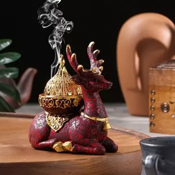 Курильница для благовоний порошковых и конусов TAKE IT EASY «Олененок», бордовый, 12.511.5 см