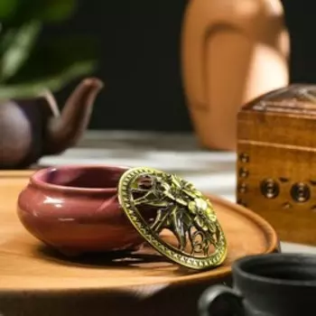 Курильница для благовоний, подставка для конусов TAKE IT EASY «Чароит», 9.57 см, керамика, сиреневая