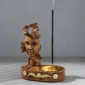 Курильница для благовоний конусов, порошковых и палочек TAKE IT EASY «Лицо», дерево