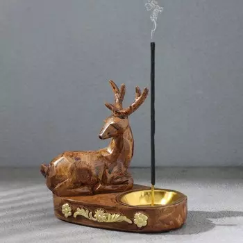 Курильница для благовоний конусов, порошковых и палочек TAKE IT EASY «Олень», коричневый