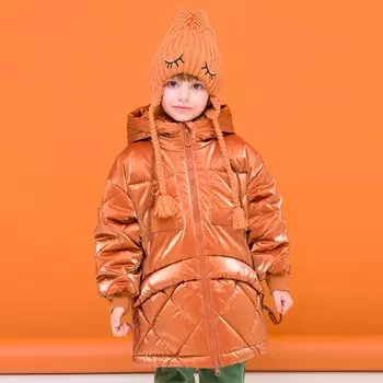 Куртка для девочек, рост 116 см, цвет охра