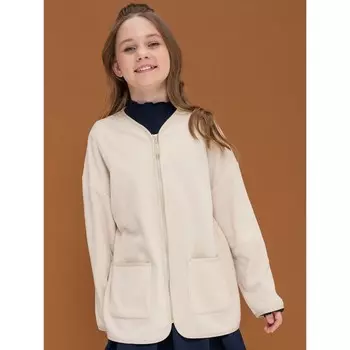 Куртка для девочек, рост 128 см, цвет кремовый
