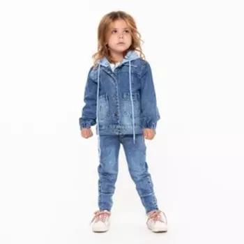 Куртка джинсовая для девочки, цвет синий, рост 116 см