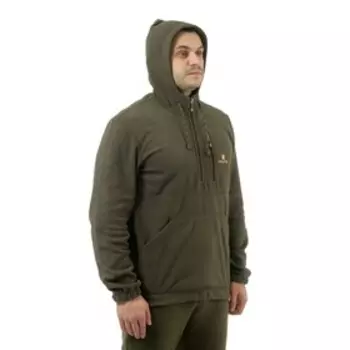 Куртка флисовая "Стриж" трикотаж на флисе, меланж-олива, р. 52, 170-176