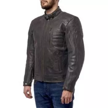 Куртка кожаная Gunner чёрный, 4XL